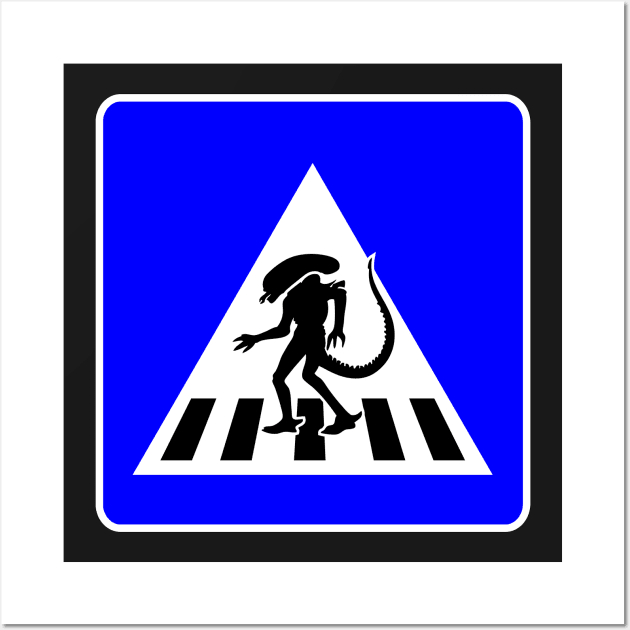 Alien Crosswalk Sign 3 Wall Art by prometheus31